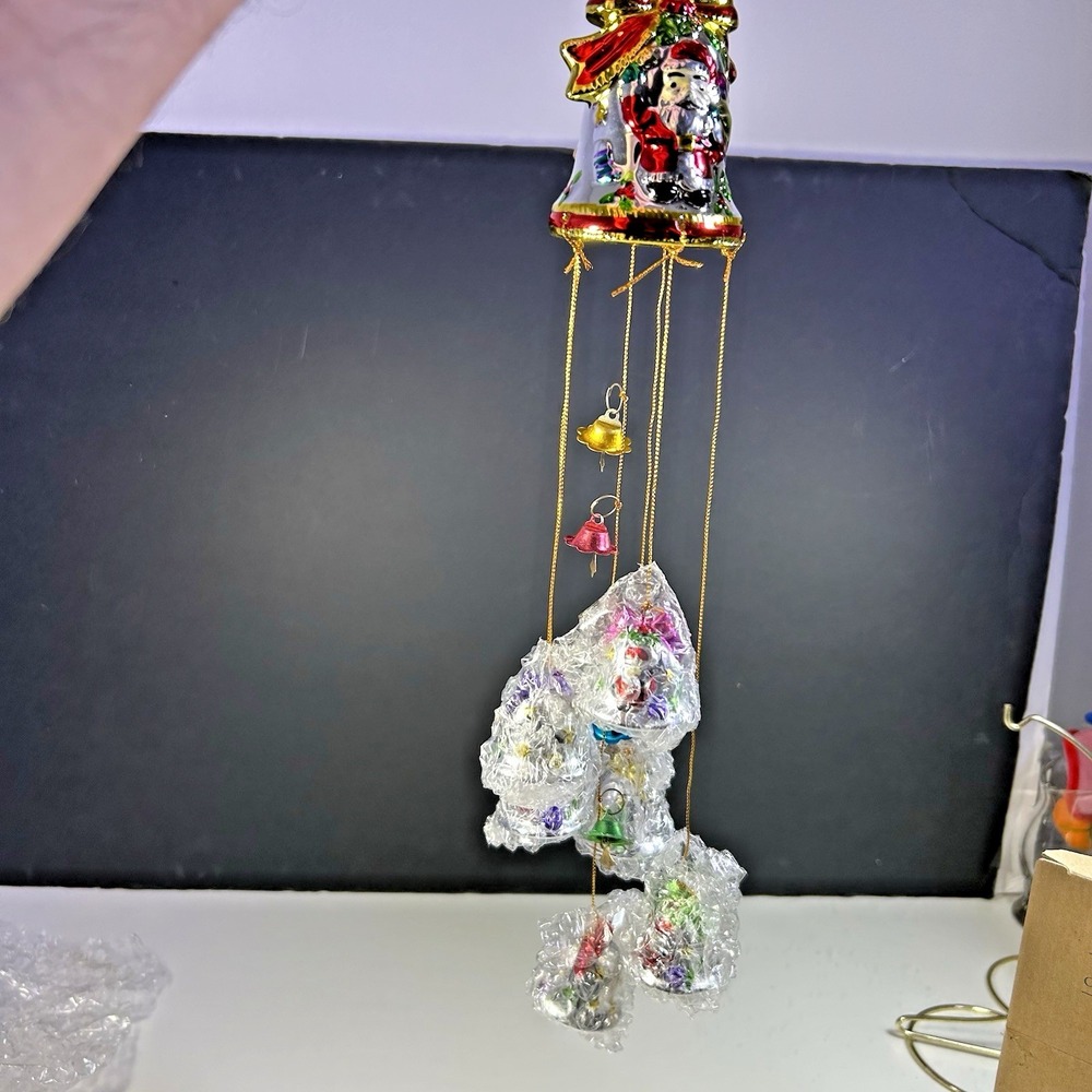 Avon Shimmering Bell Ornament with Chimes Porcelain 1998 Vintage New W/ Box